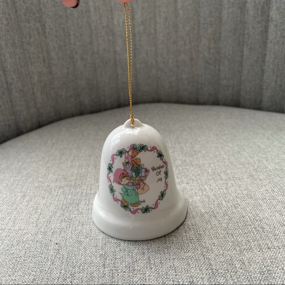 Vintage Precious Moments Porcelain Holiday Bell Ornament - Picture 3 of 8
